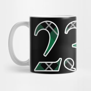 23 Sports Jersey Number Green Black Flannel Mug